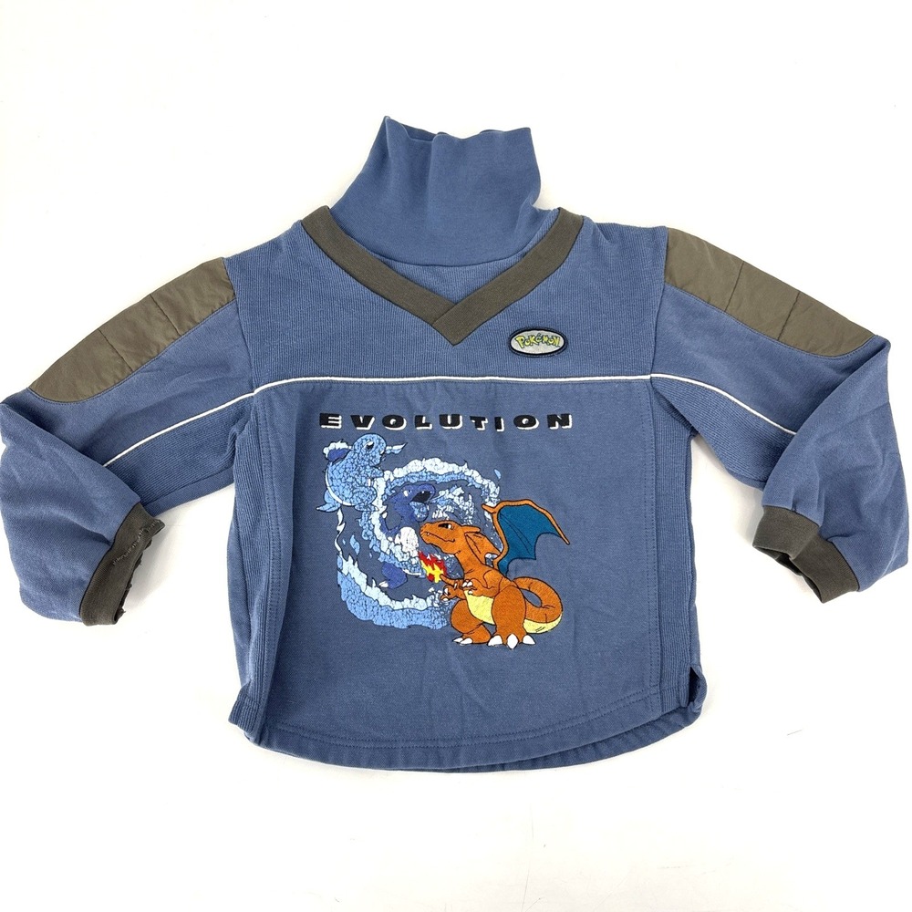 Vintage 90s Pokémon Charizard Evolution Long Sleeve Shirt Youth S Nintendo